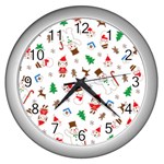 Christmas Wall Clock (Silver) Front