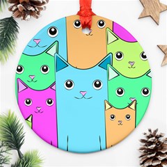 Cat Animals Cartoon Pattern Ornament (round)