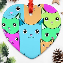 Cat Animals Cartoon Pattern Ornament (heart)