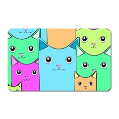 Cat Animals Cartoon Pattern Magnet (rectangular) by Cendanart