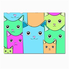 Cat Animals Cartoon Pattern Postcard 4 x 6  (pkg Of 10)