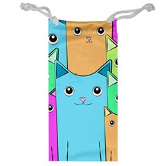 Cat Animals Cartoon Pattern Jewelry Bag by Cendanart