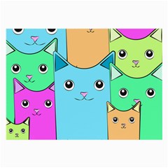 Cat Animals Cartoon Pattern Large Glasses Cloth