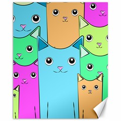 Cat Animals Cartoon Pattern Canvas 11  X 14 