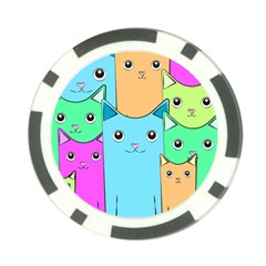 Cat Animals Cartoon Pattern Poker Chip Card Guard