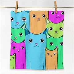 Cat Animals Cartoon Pattern Face Towel