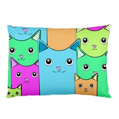 Cat Animals Cartoon Pattern Pillow Case by Cendanart