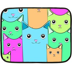 Cat Animals Cartoon Pattern Fleece Blanket (mini) by Cendanart