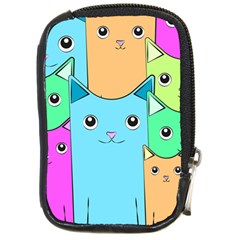 Cat Animals Cartoon Pattern Compact Camera Leather Case