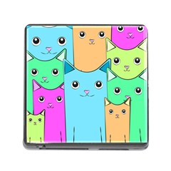 Cat Animals Cartoon Pattern Memory Card Reader (square 5 Slot) by Cendanart