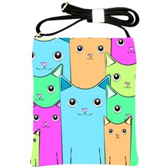 Cat Animals Cartoon Pattern Shoulder Sling Bag