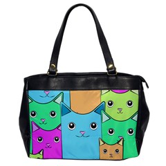 Cat Animals Cartoon Pattern Oversize Office Handbag