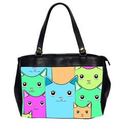 Cat Animals Cartoon Pattern Oversize Office Handbag (2 Sides) by Cendanart