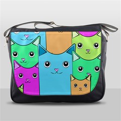 Cat Animals Cartoon Pattern Messenger Bag