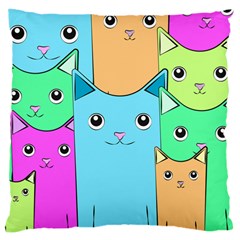 Cat Animals Cartoon Pattern Large Cushion Case (two Sides) by Cendanart