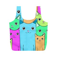 Cat Animals Cartoon Pattern Full Print Recycle Bag (m)