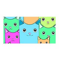 Cat Animals Cartoon Pattern Satin Wrap 35  X 70  by Cendanart