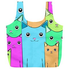 Cat Animals Cartoon Pattern Full Print Recycle Bag (xxxl)