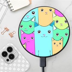 Cat Animals Cartoon Pattern Wireless Fast Charger(black) by Cendanart