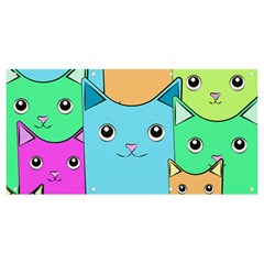 Cat Animals Cartoon Pattern Banner And Sign 8  X 4  by Cendanart