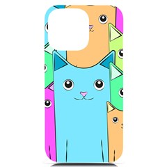 Cat Animals Cartoon Pattern Iphone 14 Pro Max Black Uv Print Case