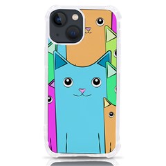 Cat Animals Cartoon Pattern Iphone 13 Mini Tpu Uv Print Case by Cendanart