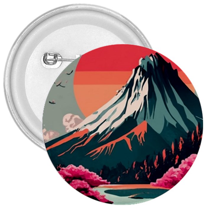 Mountain Landscape Sky Fuji Nature 3  Buttons