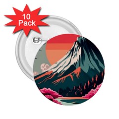 Mountain Landscape Sky Fuji Nature 2 25  Buttons (10 Pack)  by Cendanart