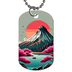 Mountain Landscape Sky Fuji Nature Dog Tag (two Sides) by Cendanart