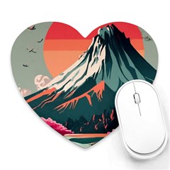 Mountain Landscape Sky Fuji Nature Heart Mousepad by Cendanart