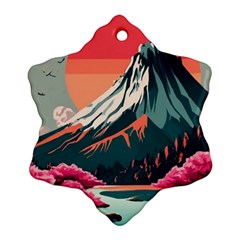 Mountain Landscape Sky Fuji Nature Ornament (snowflake) by Cendanart