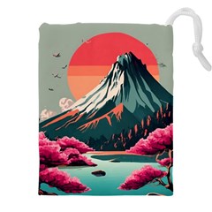 Mountain Landscape Sky Fuji Nature Drawstring Pouch (4xl) by Cendanart