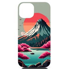 Mountain Landscape Sky Fuji Nature Iphone 14 Black Uv Print Case by Cendanart