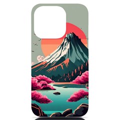 Mountain Landscape Sky Fuji Nature Iphone 14 Pro Black Uv Print Case by Cendanart