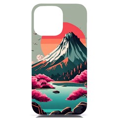 Mountain Landscape Sky Fuji Nature Iphone 14 Pro Max Black Uv Print Case by Cendanart