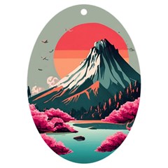 Mountain Landscape Sky Fuji Nature Uv Print Acrylic Ornament Oval by Cendanart