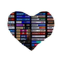 Vintage Cassette Music Old Record Retro Tape Standard 16  Premium Heart Shape Cushions by Cendanart