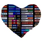 Vintage Cassette Music Old Record Retro Tape Large 19  Premium Heart Shape Cushions Front