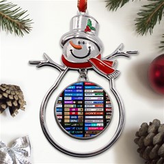 Vintage Cassette Music Old Record Retro Tape Metal Snowman Ornament by Cendanart