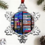 Vintage Cassette Music Old Record Retro Tape Metal Small Snowflake Ornament Front