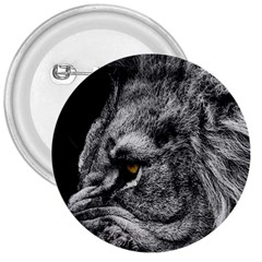 Angry Male Lion Roar Wild Animal 3  Buttons by Cendanart