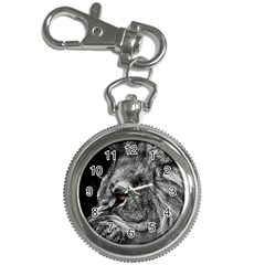 Angry Male Lion Roar Wild Animal Key Chain Watches by Cendanart