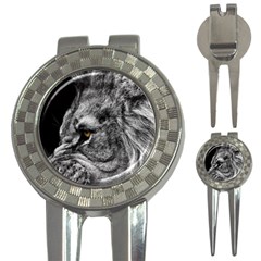 Angry Male Lion Roar Wild Animal 3-in-1 Golf Divots