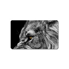 Angry Male Lion Roar Wild Animal Magnet (name Card) by Cendanart