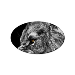 Angry Male Lion Roar Wild Animal Sticker Oval (10 Pack) by Cendanart