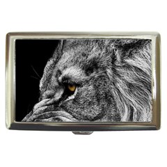 Angry Male Lion Roar Wild Animal Cigarette Money Case by Cendanart