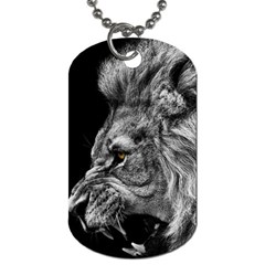 Angry Male Lion Roar Wild Animal Dog Tag (two Sides) by Cendanart