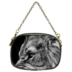 Angry Male Lion Roar Wild Animal Chain Purse (two Sides) by Cendanart