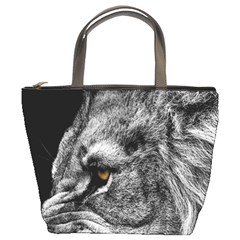 Angry Male Lion Roar Wild Animal Bucket Bag by Cendanart