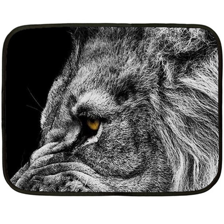 Angry Male Lion Roar Wild Animal Two Sides Fleece Blanket (Mini)